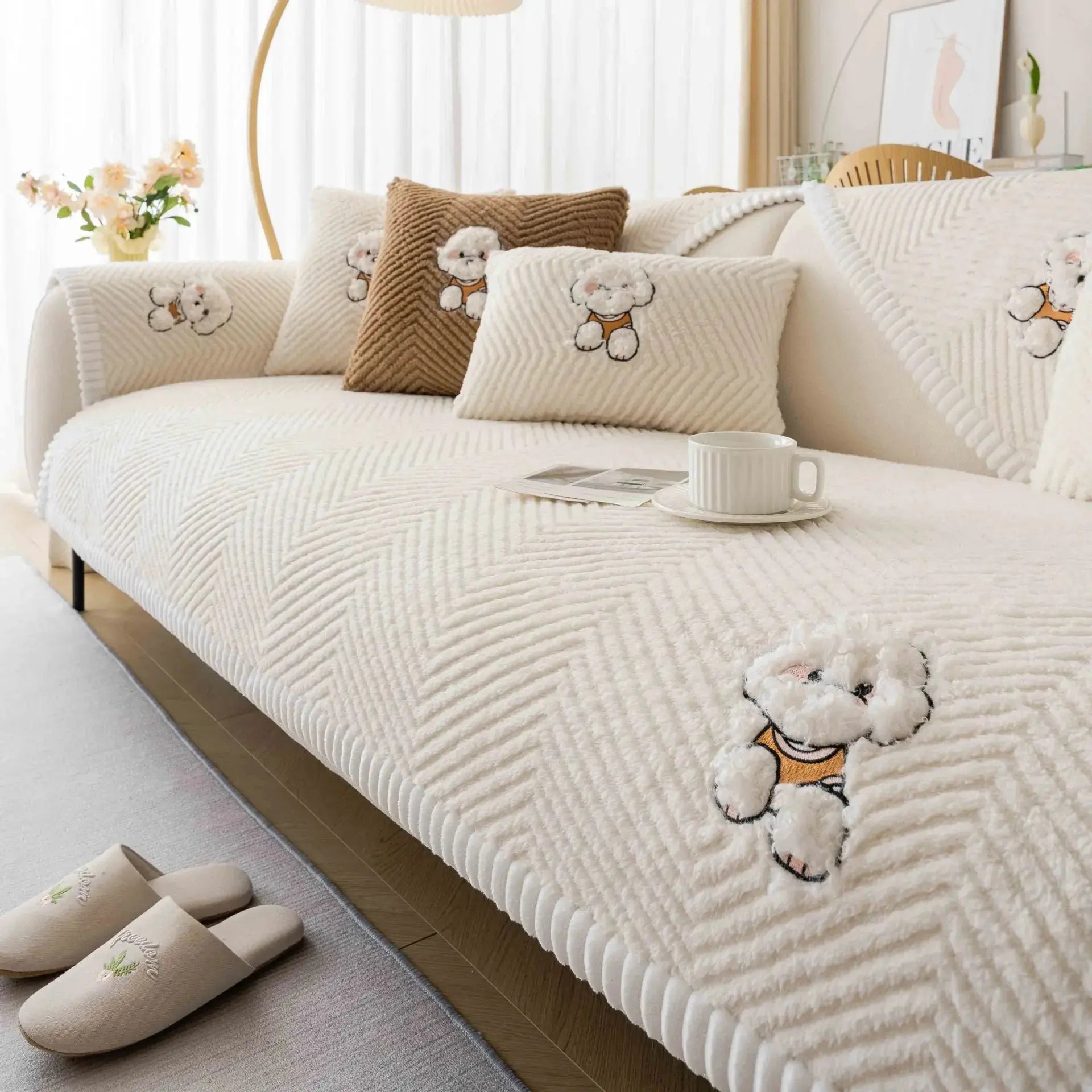 Pet Protection Cover Flannel Non-Slip Aveline Beige-70X70cm