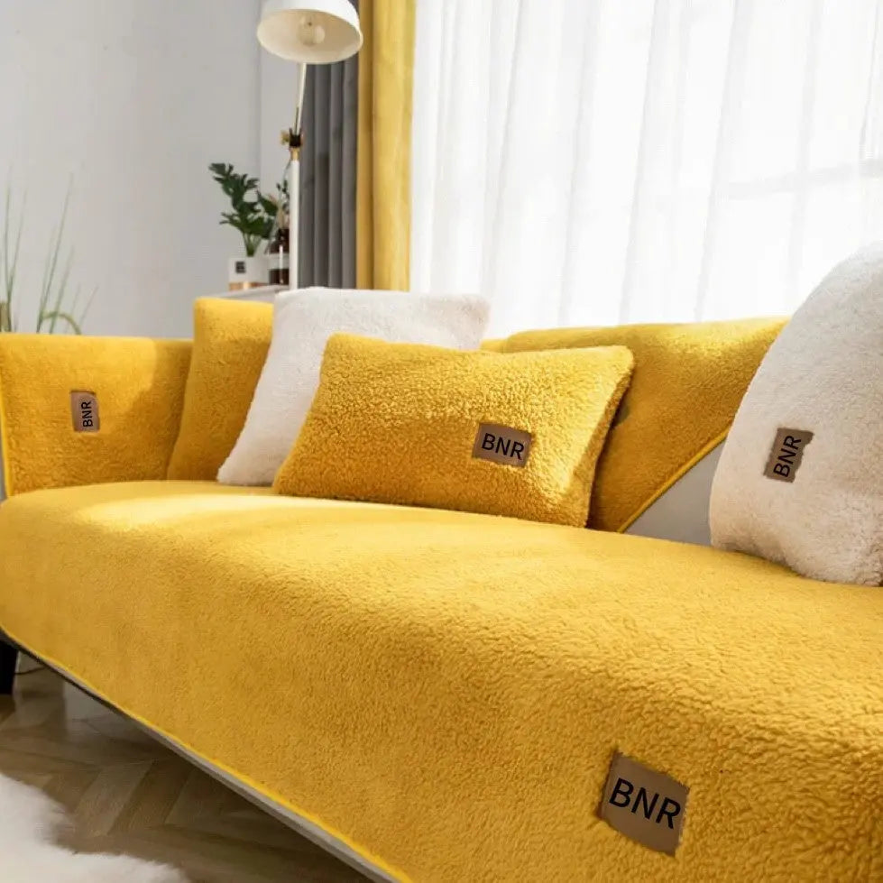 Pet Protection Cover Lambswool Washable LINAË Yellow-90X160cm