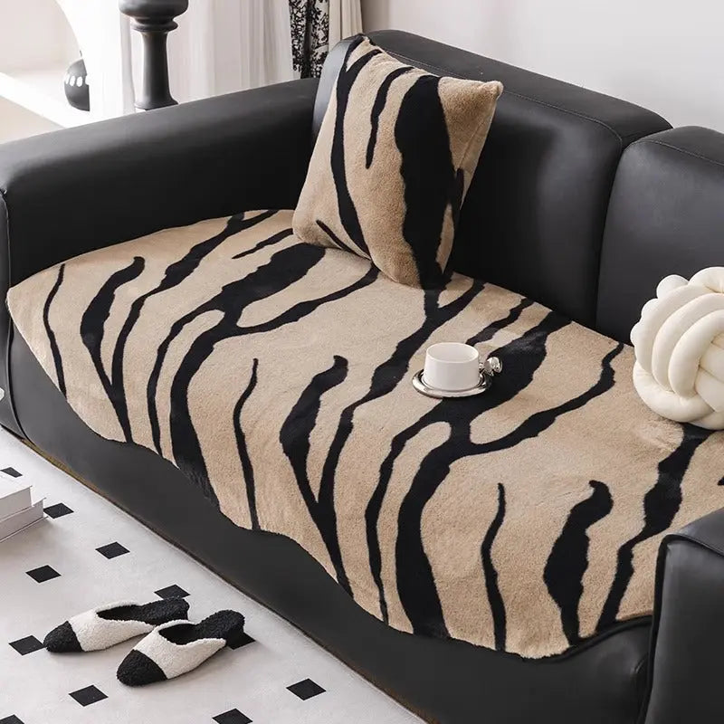 Pet Protection Cover Plush Cozy Zebraneau Coffee Color-90X240CM