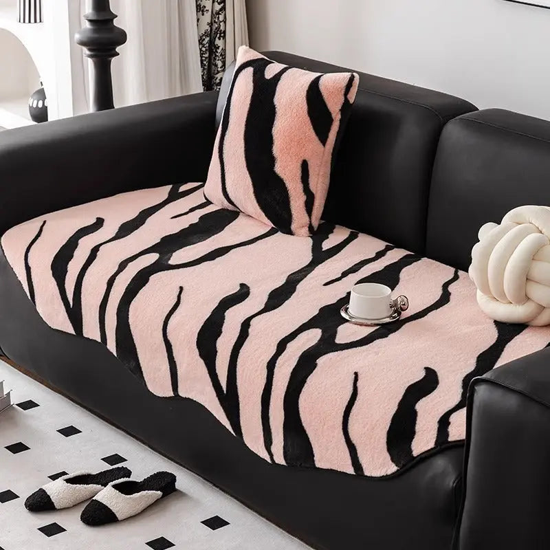 Pet Protection Cover Plush Cozy Zebraneau Pink Color-90x180cm