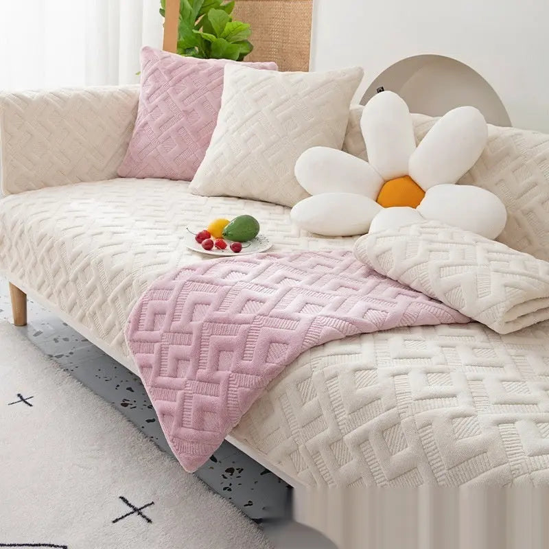 Pet Protection Cover Plush Minimalist LUCETTE Milky White-110X180