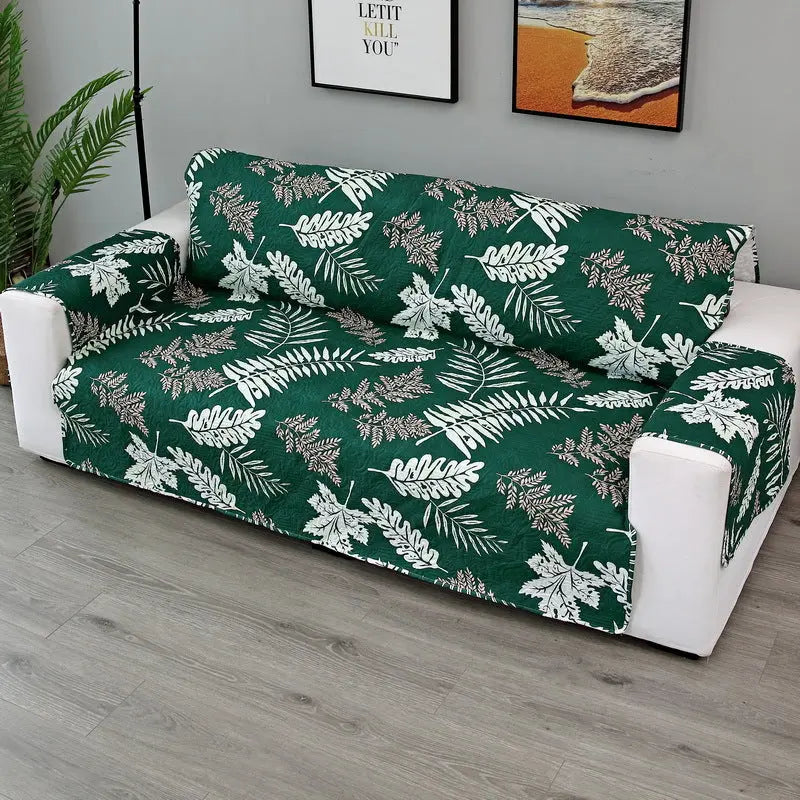 Pet Protection Cover Washable Polyester LAVOIRE Leaves Dark Green-130X196CM
