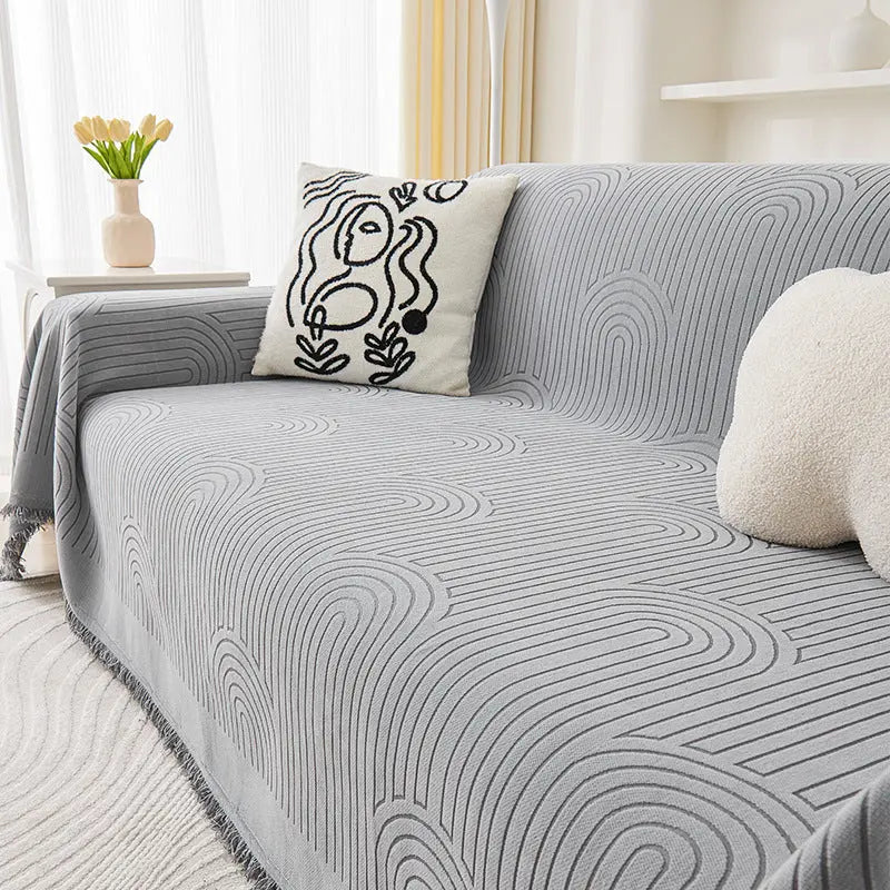 Pet Throw Chenille Anti-Scratch CHENOUX YB Qi Feng Volume Gray-180x150cm