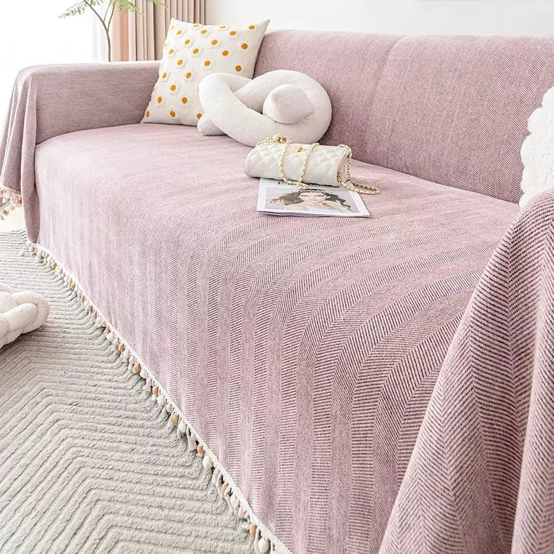 Pet Throw Chenille Herringbone Cozy SERENA Pink-180x340