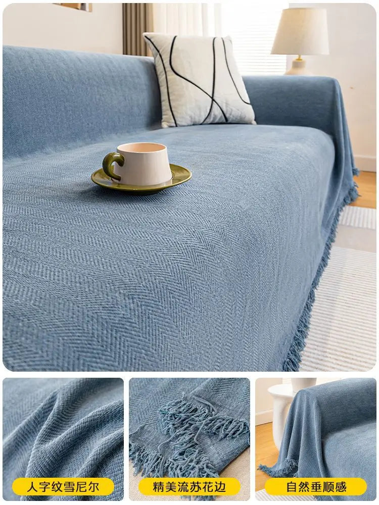 Pet Throw Chenille Protective LUMIÈRE Lake Blue-180x300cm