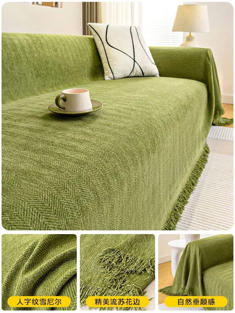 Pet Throw Chenille Protective LUMIÈRE Matcha Green-180X340cm