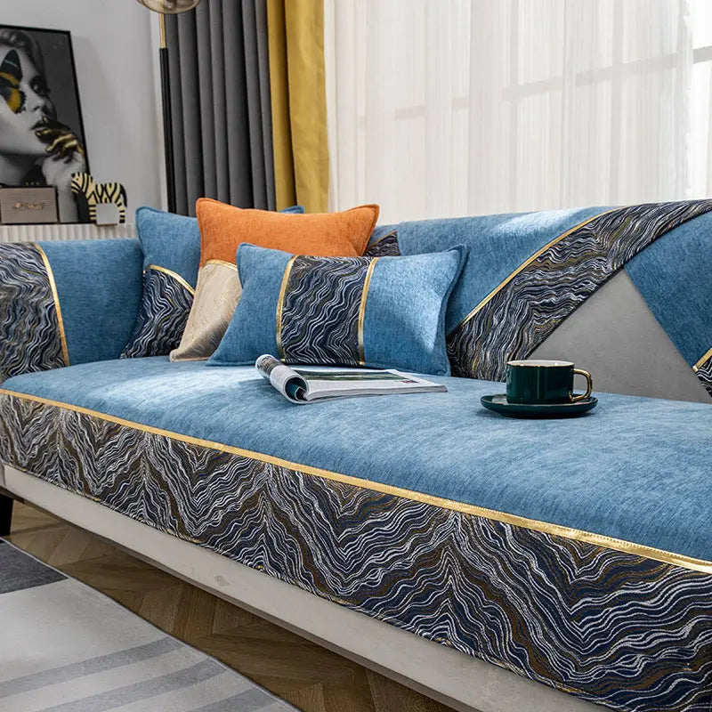 Pet Throw Chenille Striped VIONETTE Blue-90x120