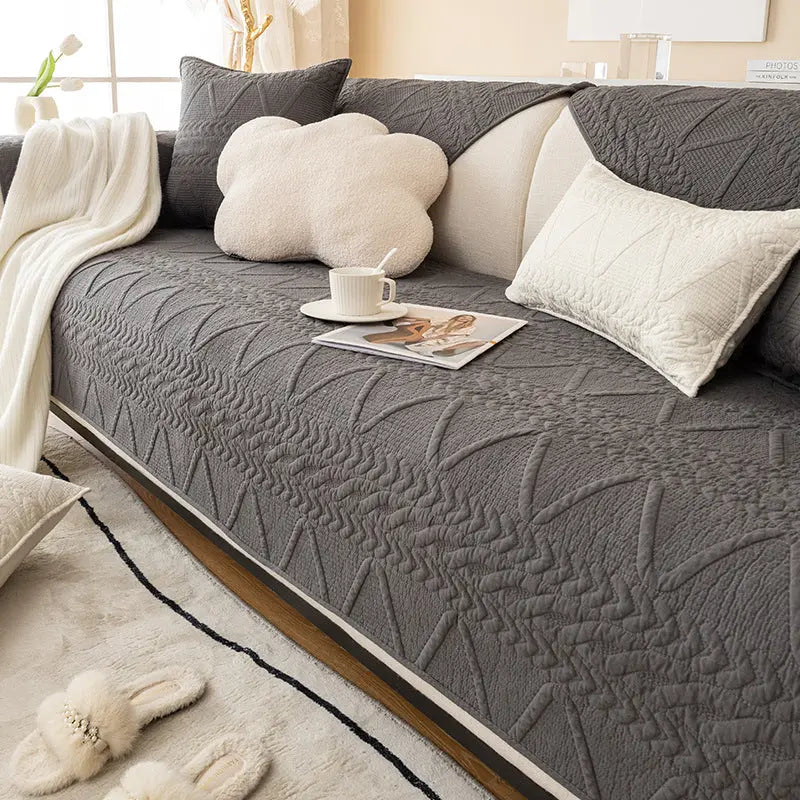 Pet Throw Cotton Non-Slip Élanie Leisurely dark grey-70x210cm