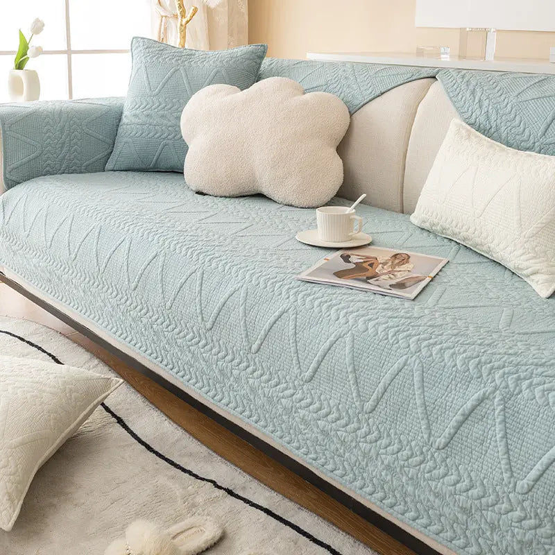 Pet Throw Cotton Non-Slip Élanie Leisurely light green-110x210cm