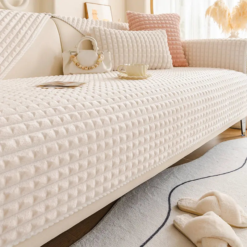 Pet Throw Flannel Non-Slip Coucherie Milky White-4545CM Pillow Cover