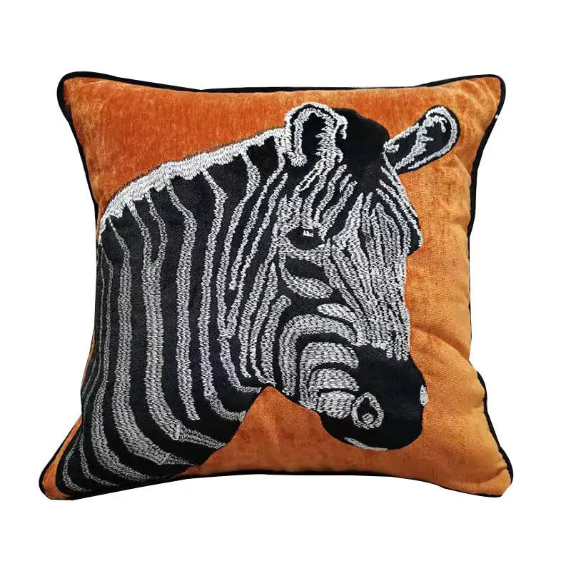 Pillow Cover Chenille Embroidered ZEBELLE 1 Style-Pillow core