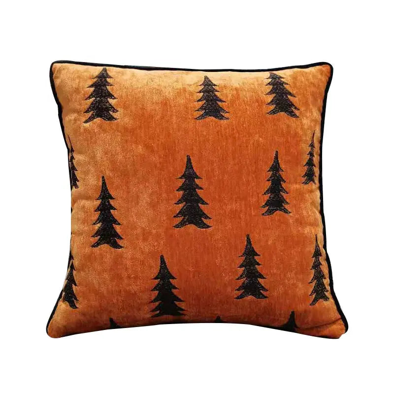 Pillow Cover Chenille Embroidered ZEBELLE 2 Style-Pillow core