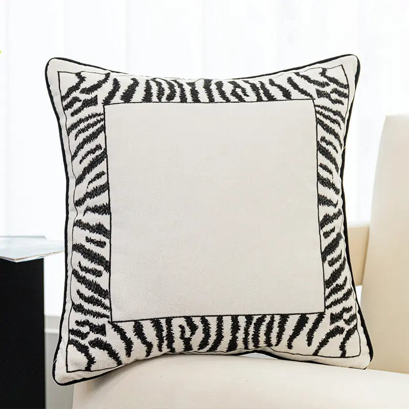Pillow Cover Chenille Embroidered ZEBELLE 7 Style-Pillow core