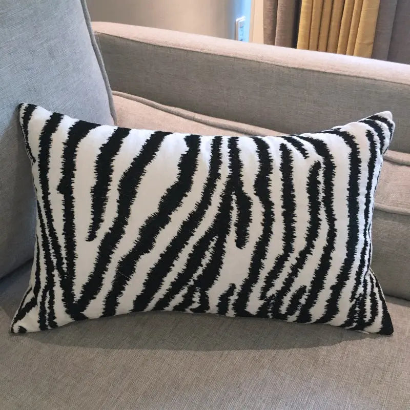 Pillow Cover Chenille Embroidered ZEBELLE 8 Style-Pillow core