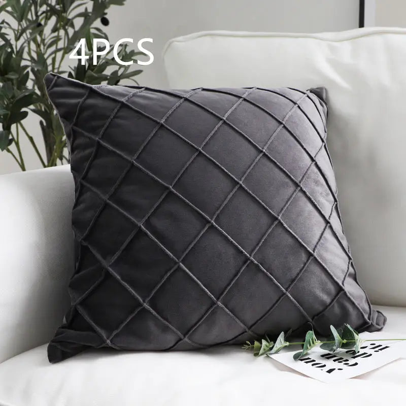 Pillow Cover Velvet Quilted Veloura D13-45x45cm-4pcs