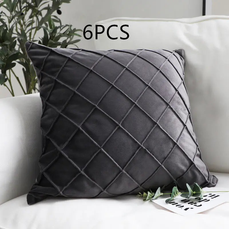 Pillow Cover Velvet Quilted Veloura D13-50x50cm-6pcs