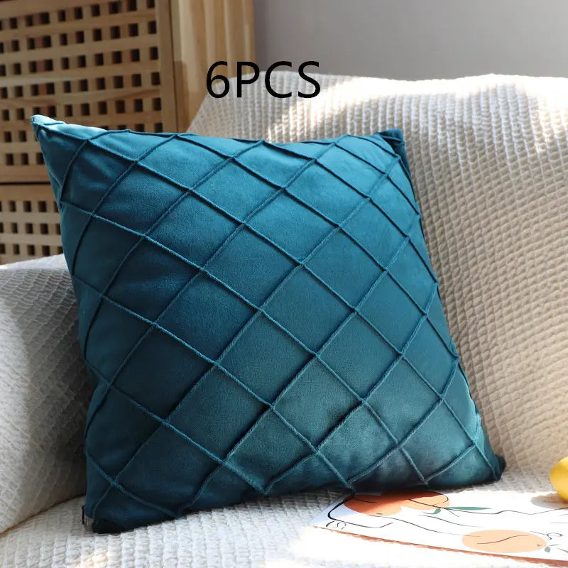 Pillow Cover Velvet Quilted Veloura D14-30x50cm-6pcs