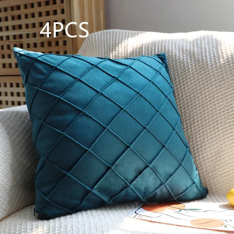 Pillow Cover Velvet Quilted Veloura D14-45x45cm-4pcs
