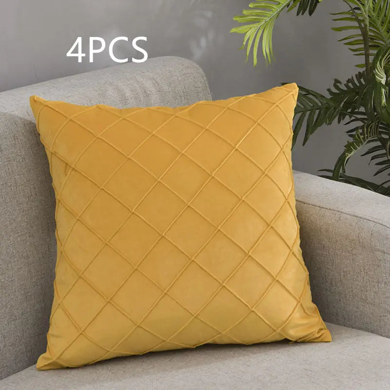 Pillow Cover Velvet Quilted Veloura D19-30x50cm-4pcs