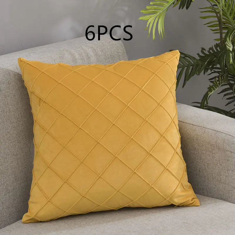 Pillow Cover Velvet Quilted Veloura D19-45x45cm-6pcs
