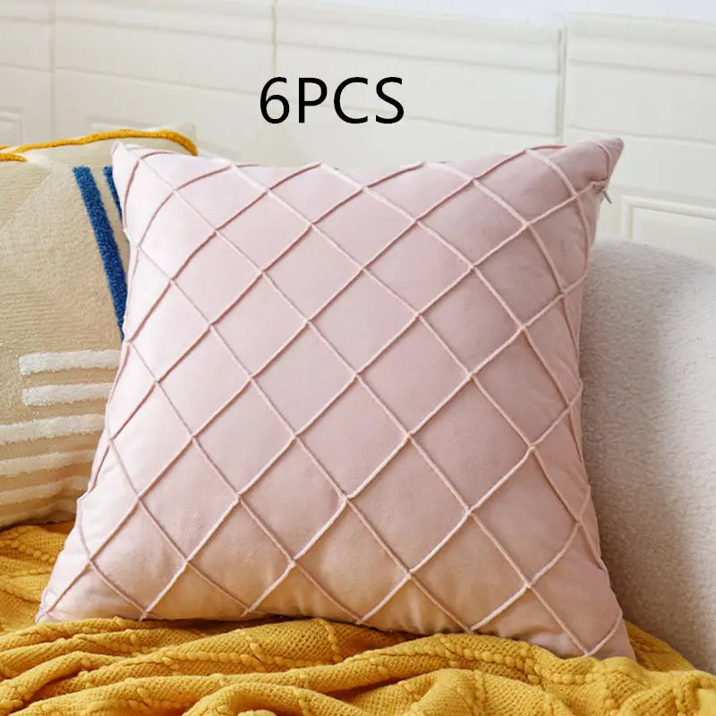 Pillow Cover Velvet Quilted Veloura D26-30x50cm-6pcs