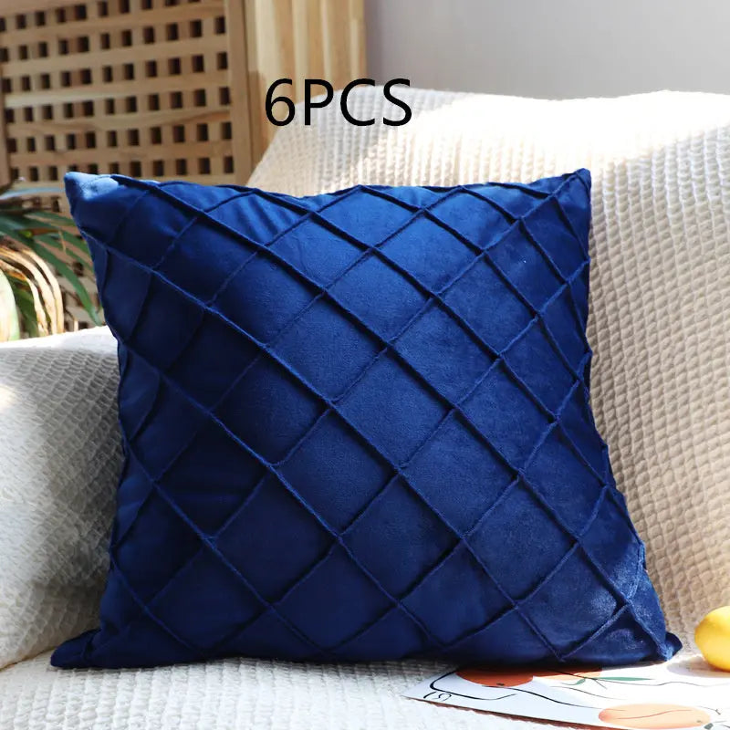 Pillow Cover Velvet Quilted Veloura D34-50x50cm-6pcs