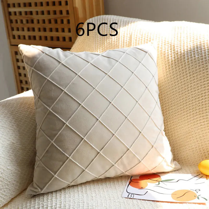 Pillow Cover Velvet Quilted Veloura D6-45x45cm-6pcs