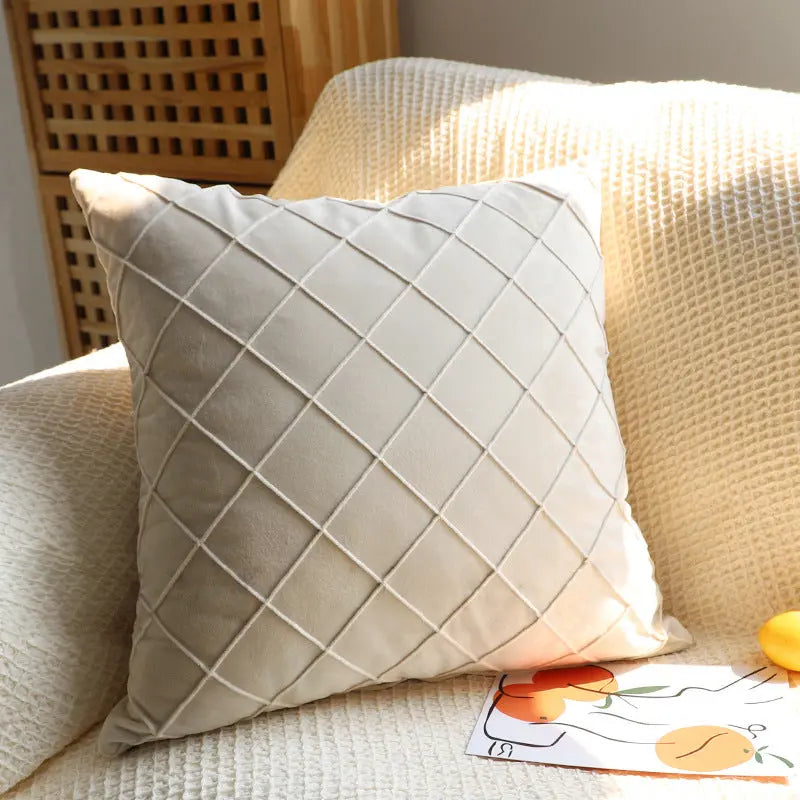 Pillow Cover Velvet Quilted Veloura D6-50x50cm-1pcs