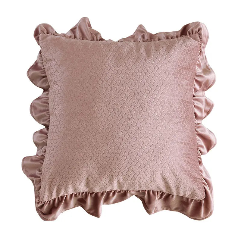Pillow Cover Velvet Ruffle Mignoné B-Pillowcase