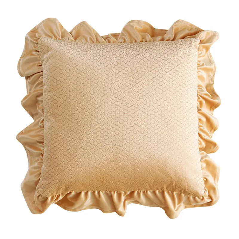 Pillow Cover Velvet Ruffle Mignoné C-Pillowcase