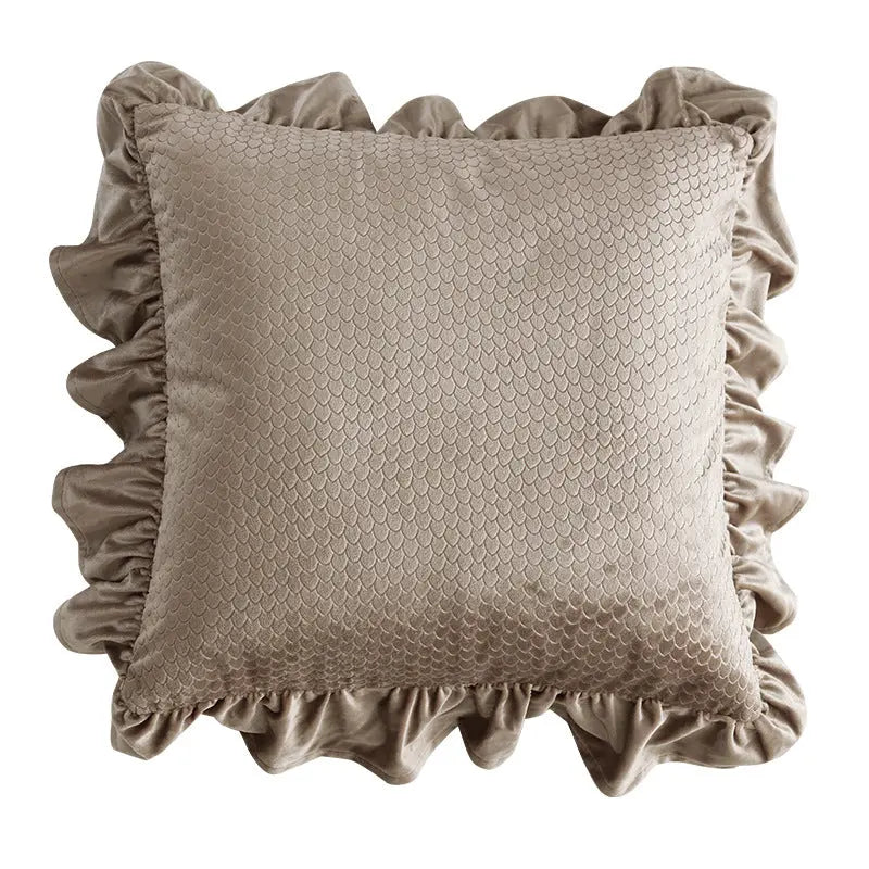 Pillow Cover Velvet Ruffle Mignoné F-Pillowcase