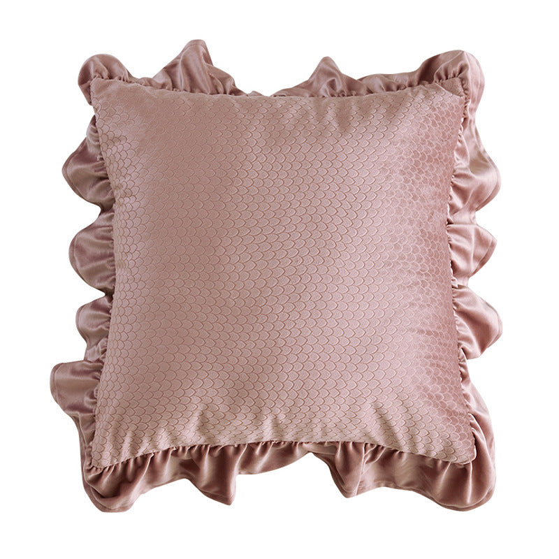 Pillow Cover Velvet Ruffle VOLINE B-Pillowcase