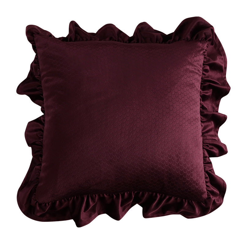 Pillow Cover Velvet Ruffle VOLINE D-Pillowcase