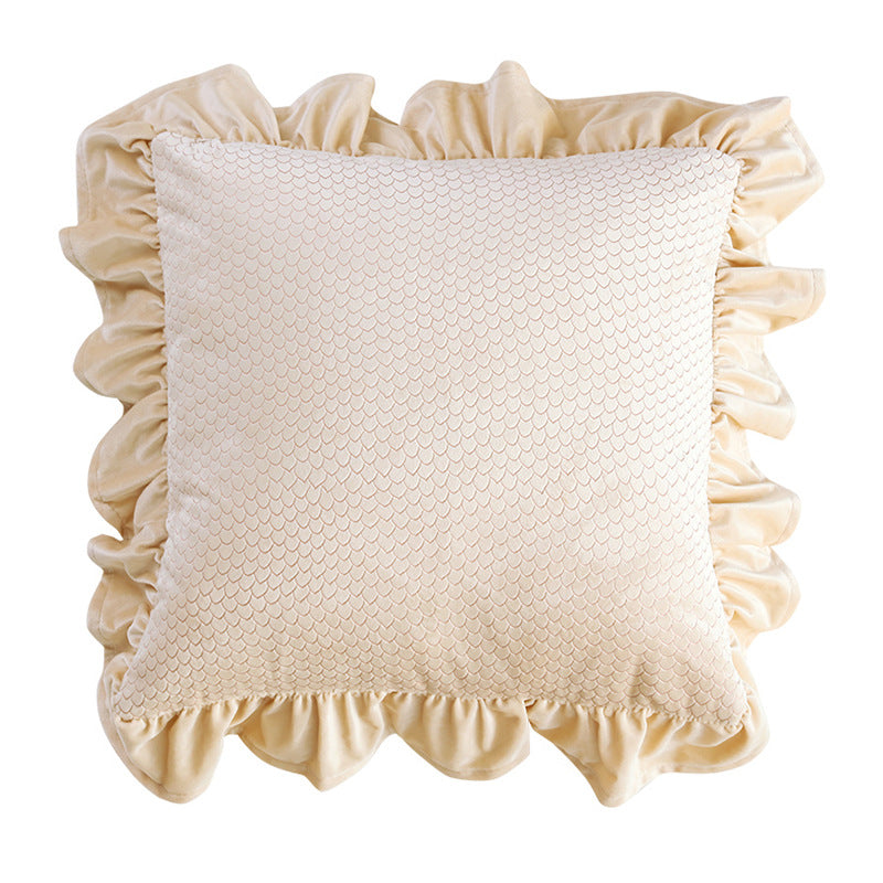 Pillow Cover Velvet Ruffle VOLINE H-Pillowcase