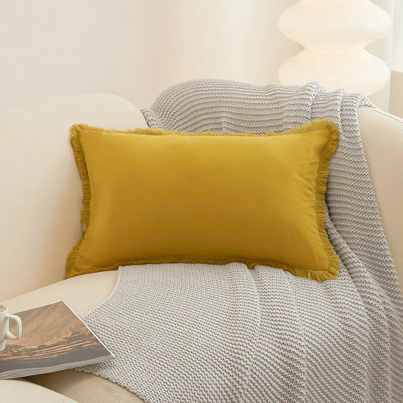 Pillow Cover Washed Cotton Minimalist LUMINAIRE Waxing Yellow-45X45cm