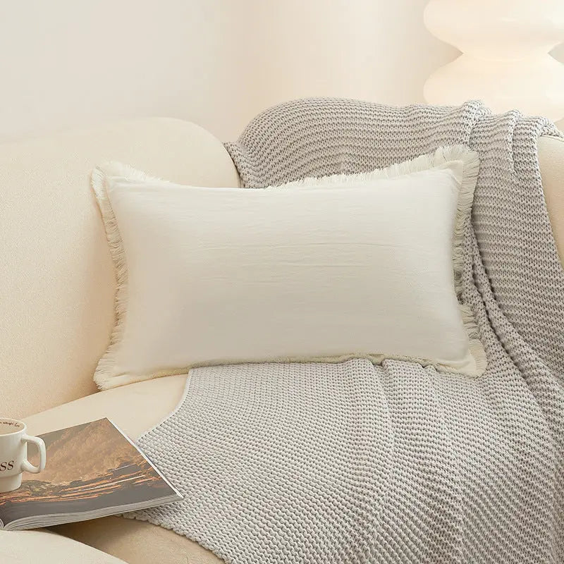 Pillow Cover Washed Cotton Minimalist LUMINAIRE White-45X45cm