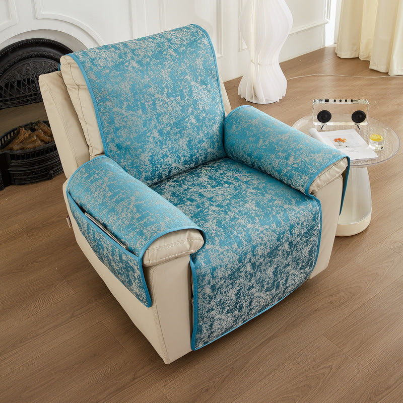 Recliner Chair Cover Nordic Polyester LUMIÈRE Blue-60x225cm