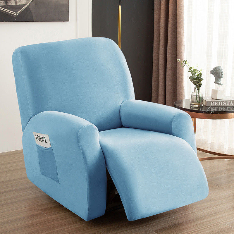 Recliner Chair Cover Velvet Stretchable RENÉE Light Blue-Chivas Regal single seat