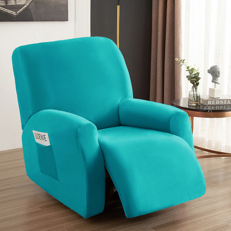 Recliner Chair Cover Velvet Stretchable RENÉE Sky Blue-Chivas Regal single seat
