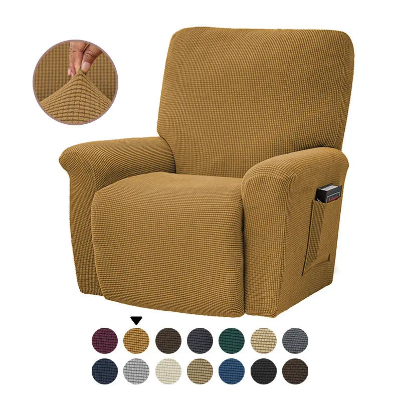 Recliner Chair Covers Fleece Stretch Virelle Gold