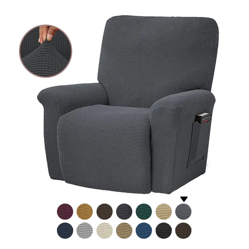 Recliner Chair Covers Fleece Stretch Virelle Grey