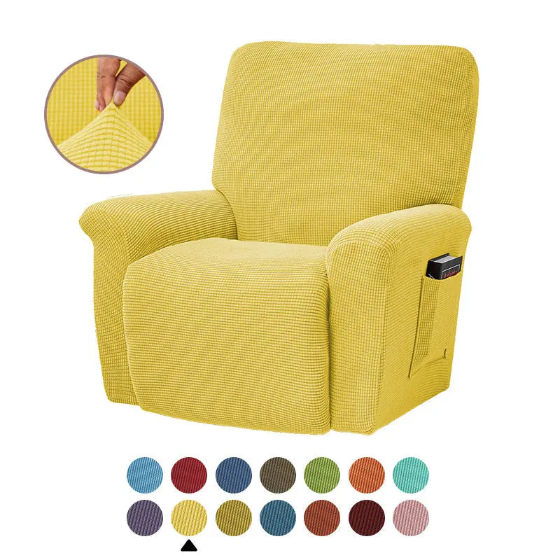 Recliner Chair Covers Fleece Stretch Virelle Yellow