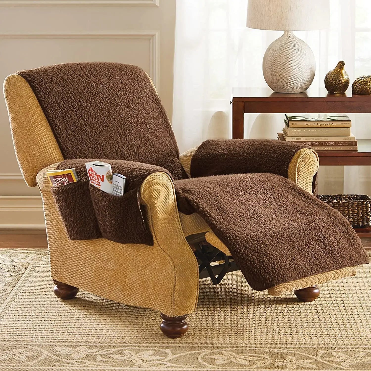 Recliner Chair Covers Lambswool Plush LUMIERA