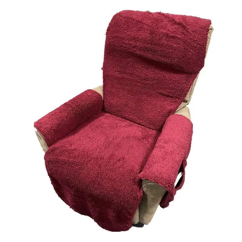 Recliner Chair Covers Lambswool Plush LUMIERA Lambswool Chinese Red-Seat Width 71CM