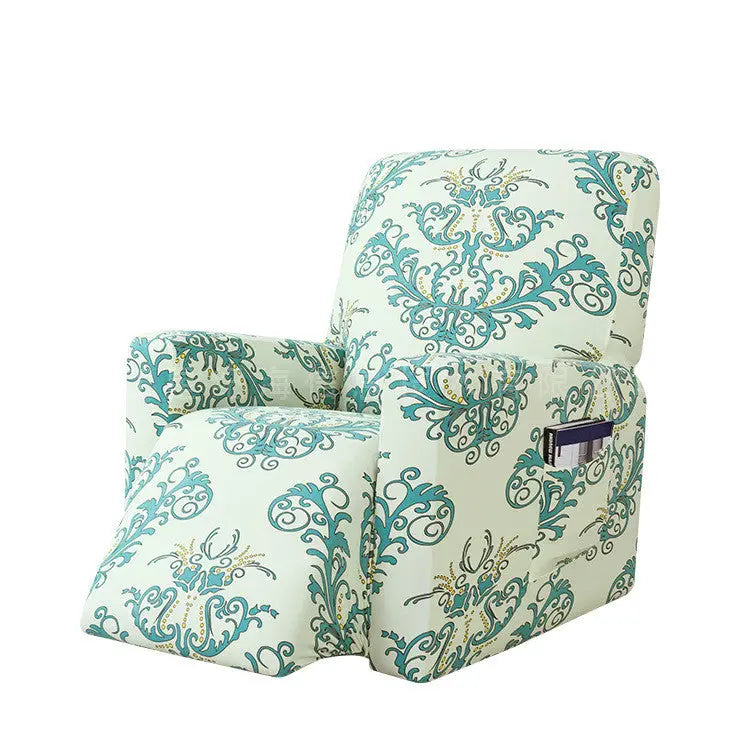 Recliner Chair Covers Stretch Printed Eclaire Green-One size