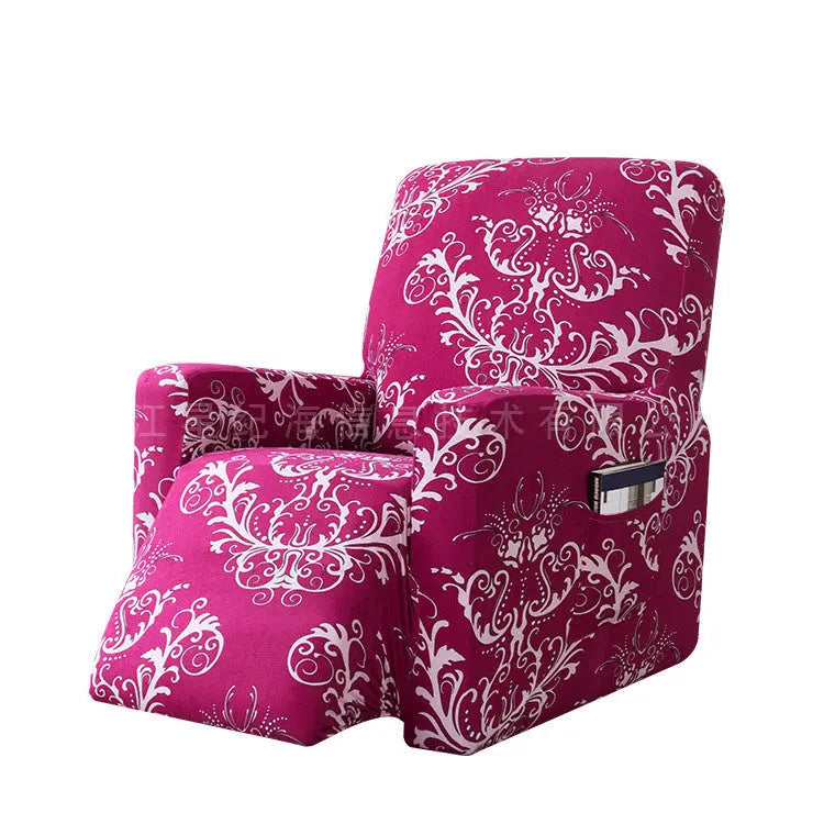 Recliner Chair Covers Stretch Printed Eclaire Rose Red-One size