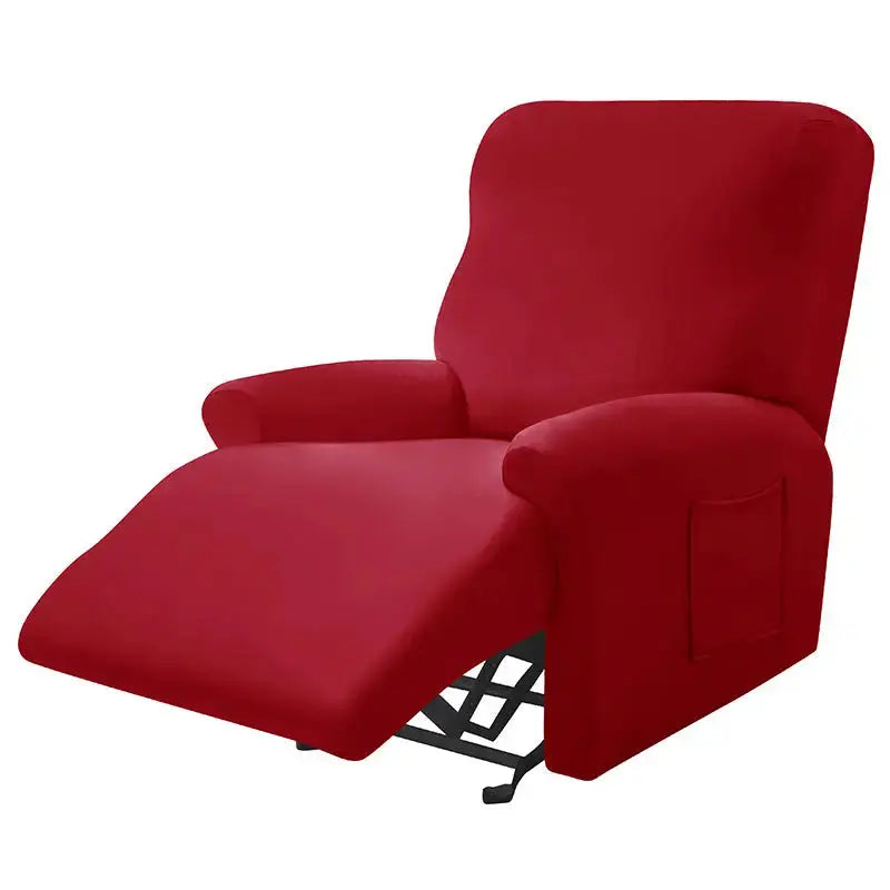Recliner Chair Covers Stretchable Pet-Friendly LUMIÈRE Bright Red-Style 4