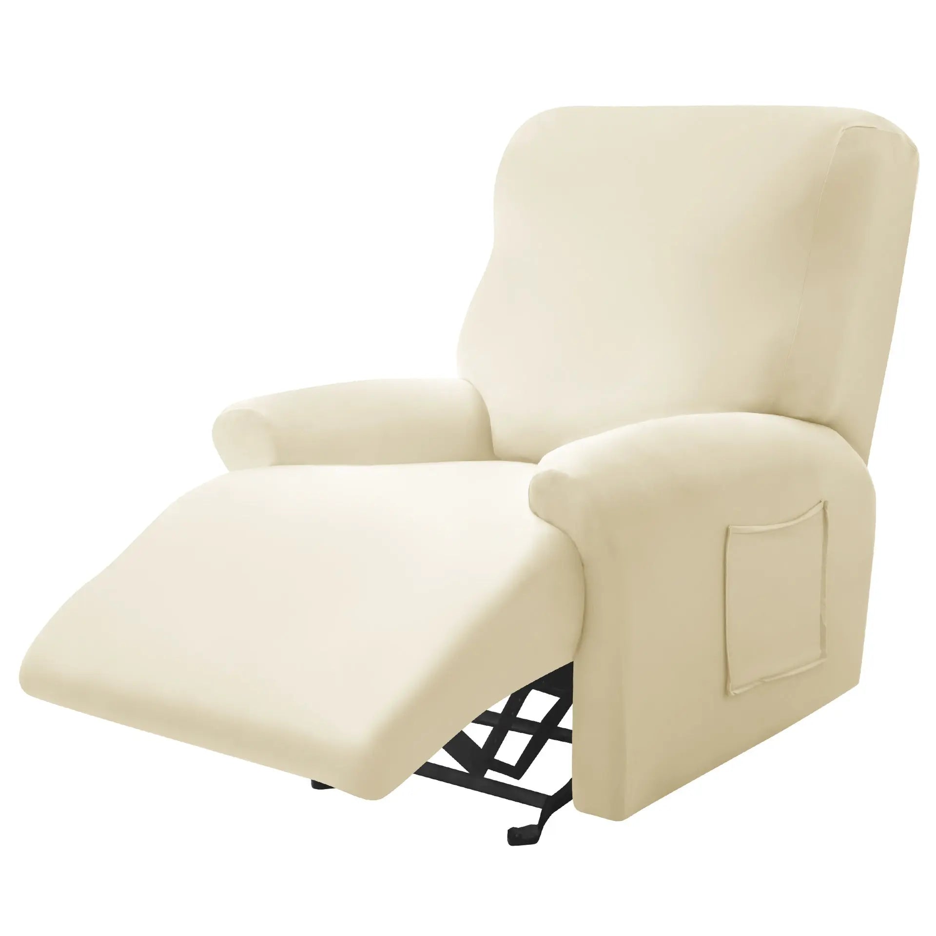 Recliner Chair Covers Stretchable Pet-Friendly LUMIÈRE Ivory White-Style 4