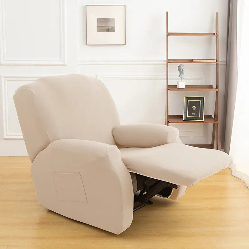 Recliner Chair Covers Stretchable Pet-Friendly LUNETTE Beige-Chivas Single