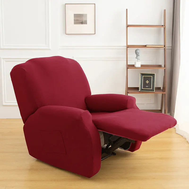 Recliner Chair Covers Stretchable Pet-Friendly LUNETTE Big red-Chivas Single